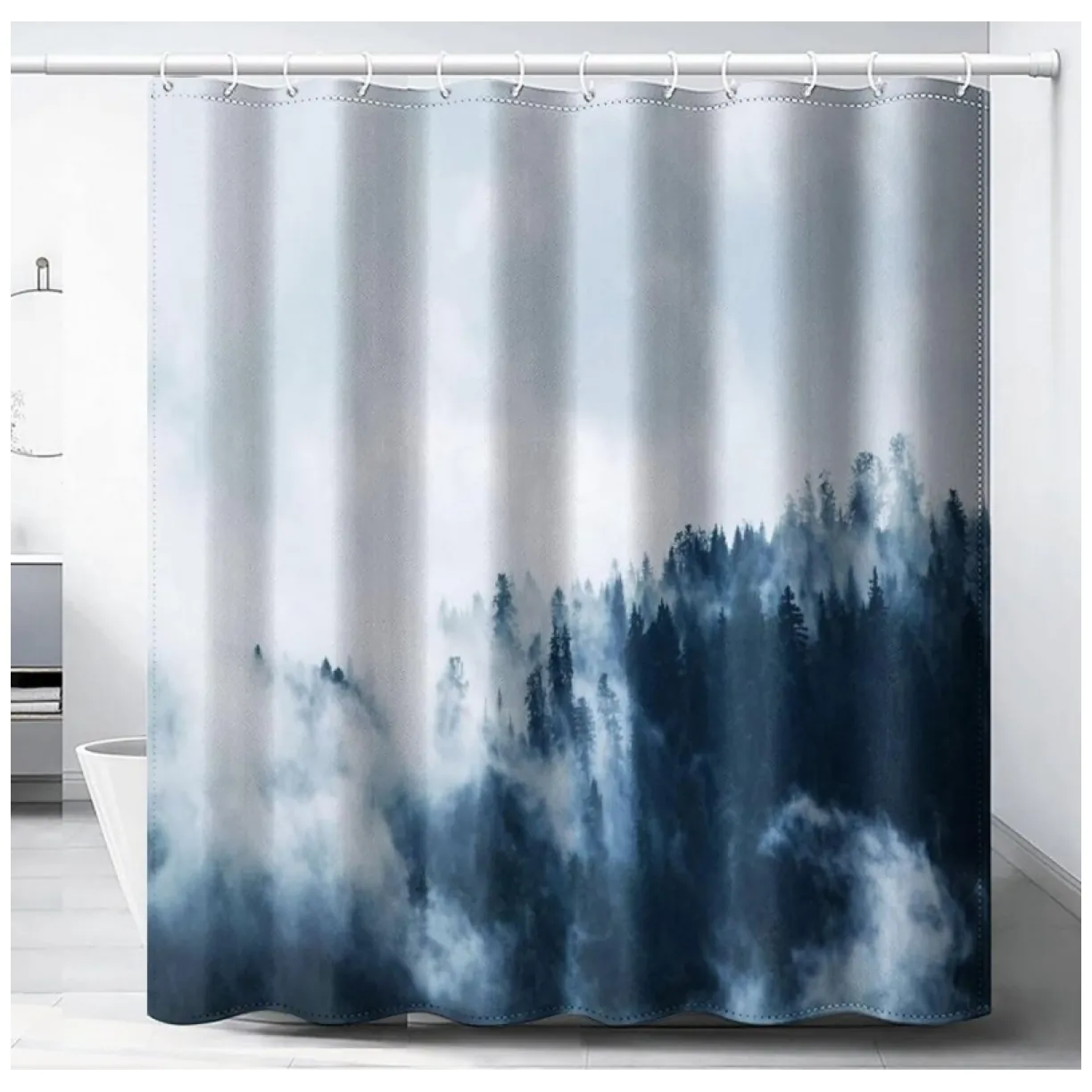 Zasłona prysznicowa, kurtyna z wydrukiem 3D, wodoodporna 200x180 cm ZPR22 - obrazek 2