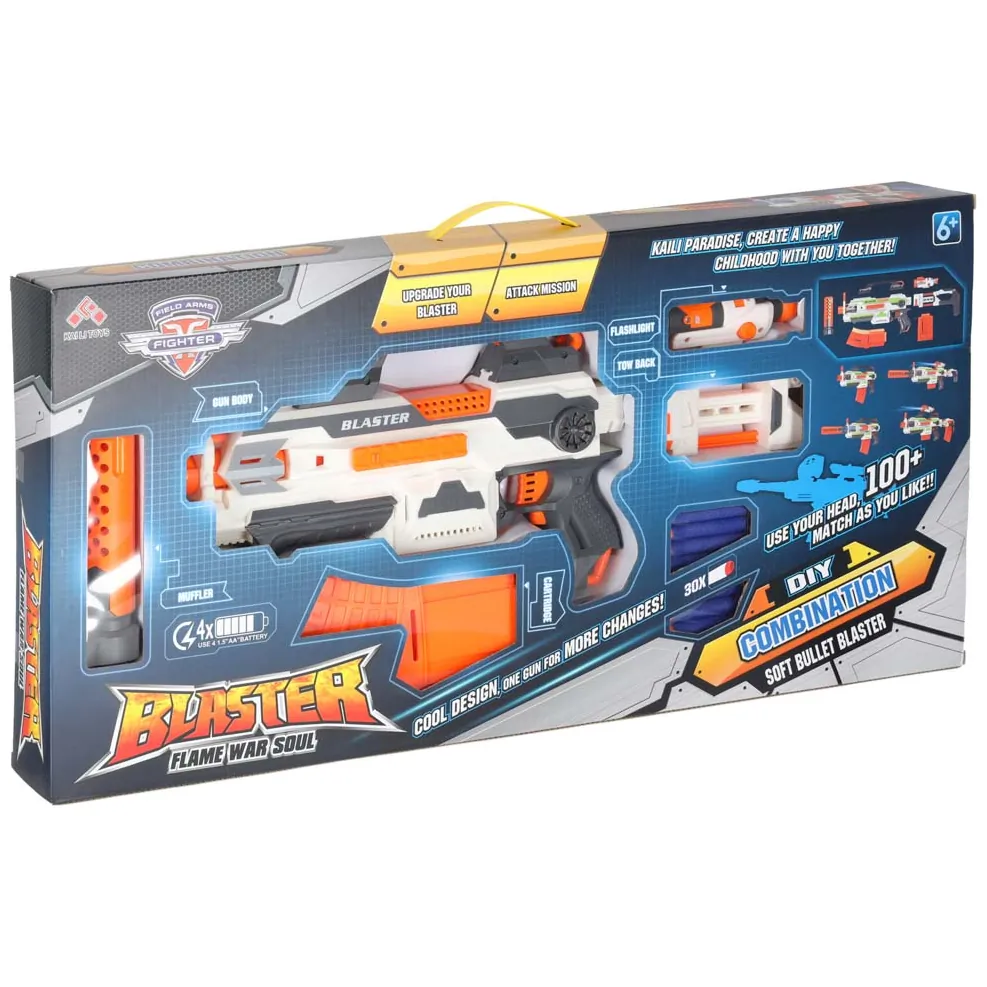Karabin blaster modularny 4w1 z 30 strzałkami i akcesoriami dla dzieci - obrazek 11