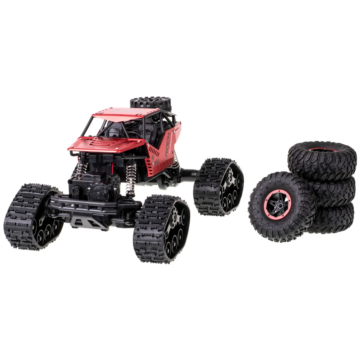 Samochód zdalnie sterowany terenowy rock crawler 4x4 2w1 czerwony - obrazek 6