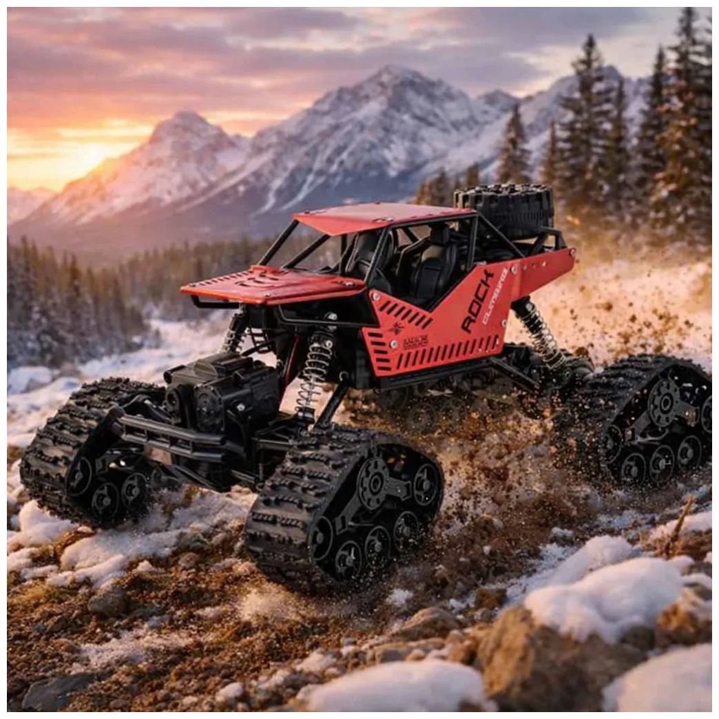 Samochód zdalnie sterowany terenowy rock crawler 4x4 2w1 czerwony - obrazek 9