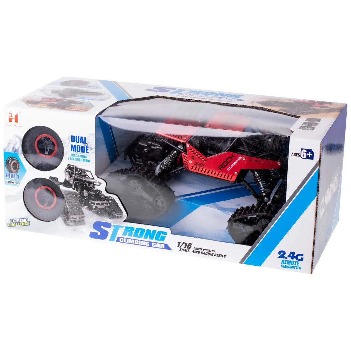 Samochód zdalnie sterowany na pilota RC Rock Crawler 4x4 LHC012 auto 2w1 czerwony
