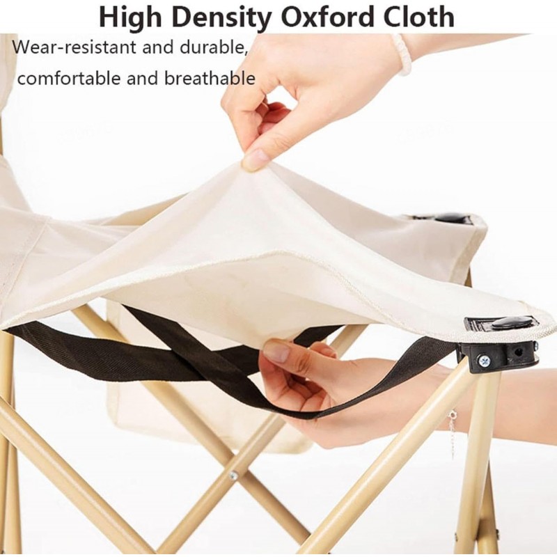 Składane krzesło turystyczne, kempingowe, wędkarskie z kieszonką KRT12K - obrazek 4