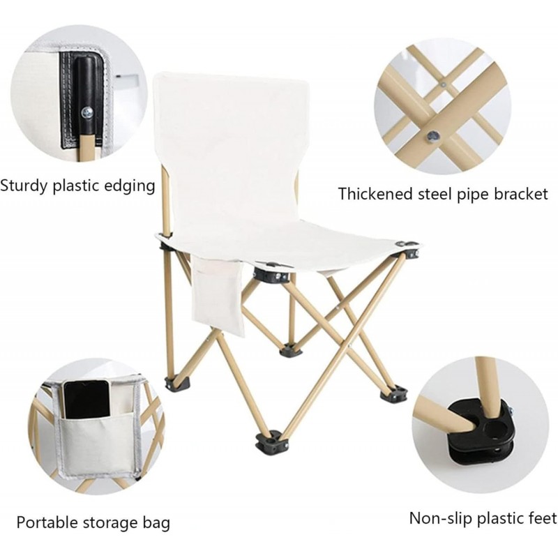 Składane krzesło turystyczne, kempingowe, wędkarskie z kieszonką KRT12K - obrazek 5