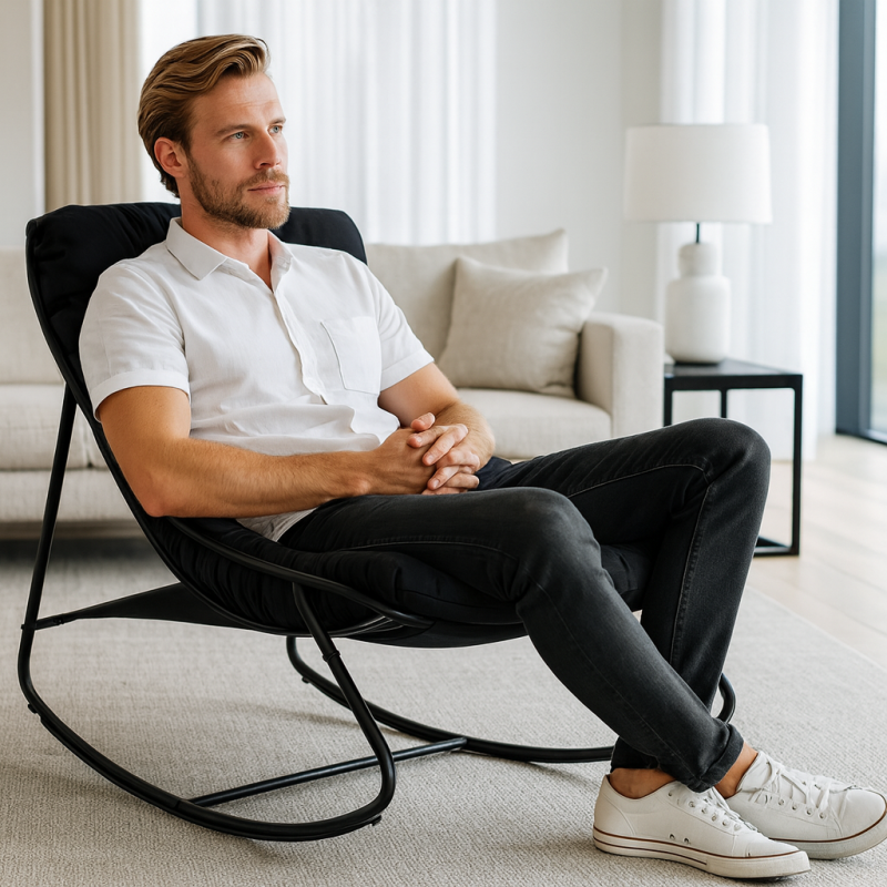 FOTEL BUJANY NA BIEGUNACH OGRODOWY DO SALONU TARASOWY BUJAK KOKON LEŻANKA KR38CZ - obrazek 3