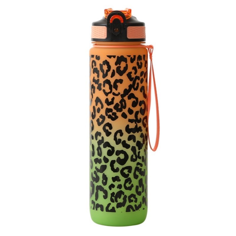 Butelka na wodę, bidon PANTERKA 1L ombre pomarańcz z zielonym BD43WZ3 - obrazek 2