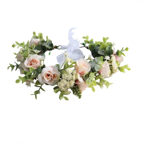 Wianek, opaska do włosów z kwiatów, delikatny wianuszek BOHO W97