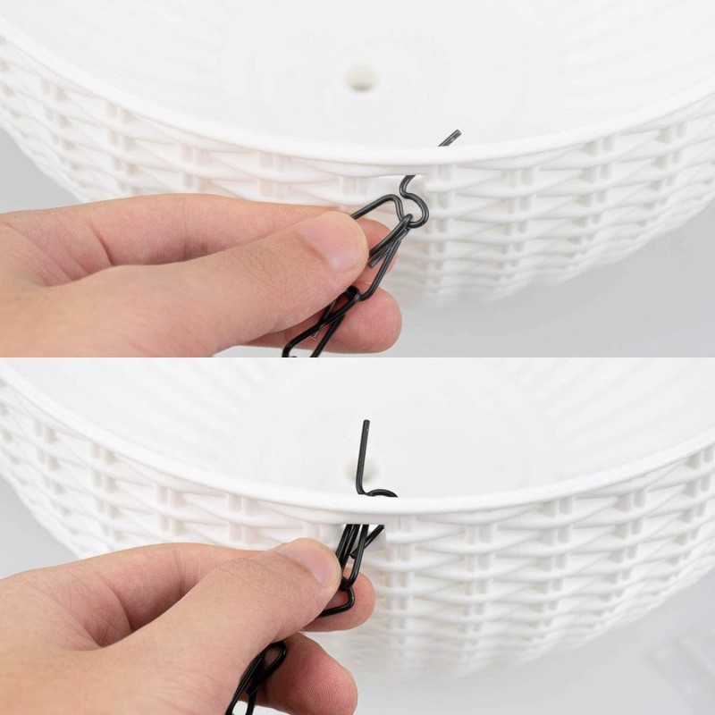 Doniczka wisząca szara duża Rattan Design 26 cm ROS10GRAF - obrazek 6