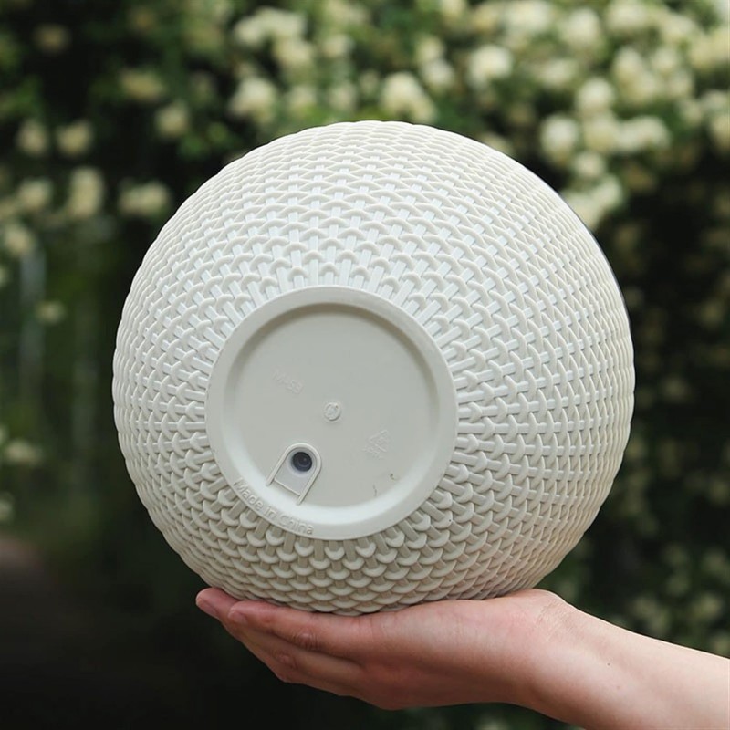 Doniczka wisząca szara duża Rattan Design 26 cm ROS10GRAF - obrazek 7