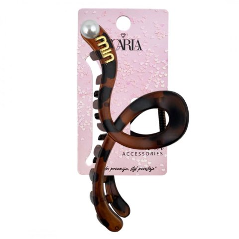 Spinka klamra do włosów z perłą XL 13x6 cm panterka SP354PAN