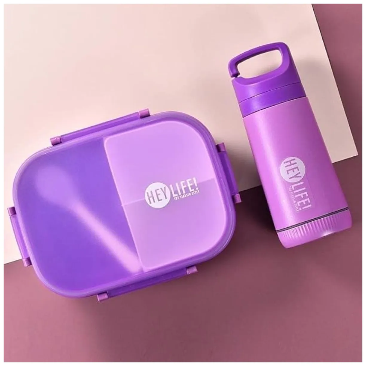 Śniadaniówka LUNCH BOX zestaw z bidonem fioletowy PJM47F - obrazek 4