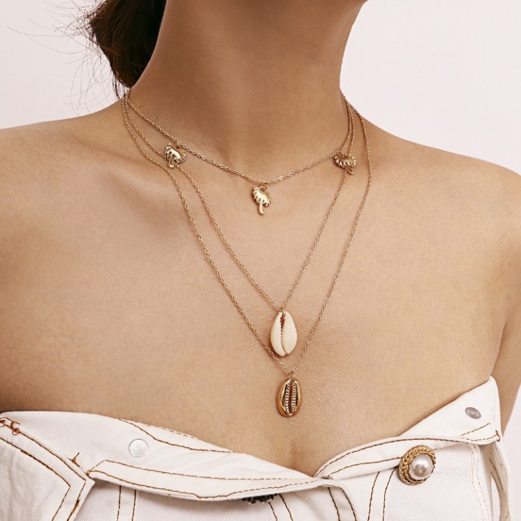 Naszyjnik multi celebrytka muszelki N655N - obrazek 2