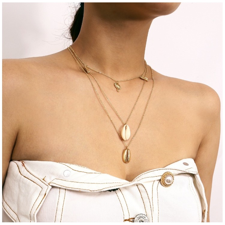 Naszyjnik multi celebrytka muszelki N655N - obrazek 4