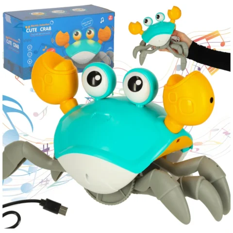 Krab uciekający pełzający czujnik interaktywna akumulator USB zielony