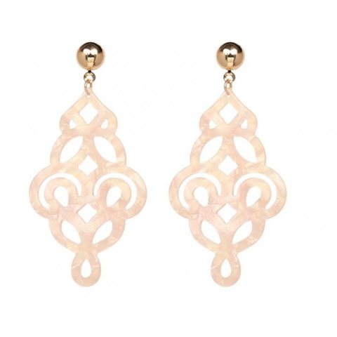 KOLCZYKI WISZĄCE AŻUROWE KREM K877K