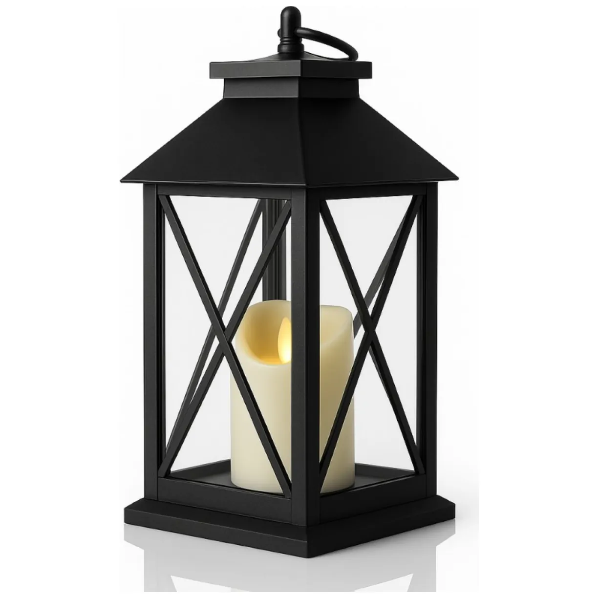 Lampion dekoracyjny LED z imitacją świecy 14 x 30 cm - LAMP56WZ1 - obrazek 2