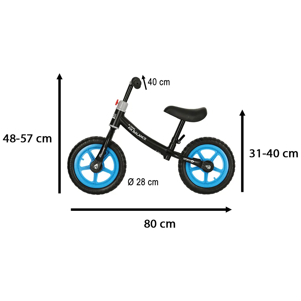 Ultra lekki rowerek biegowy czarno-niebieski dla malucha 80-108 cm - obrazek 5