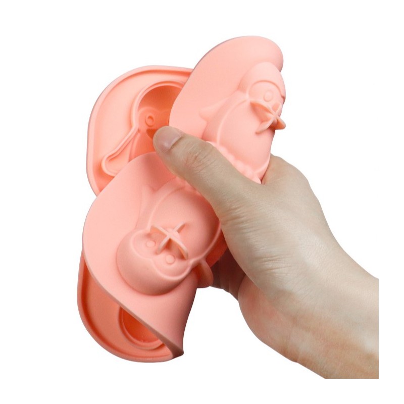 Foremki silikonowe do kostek lodów na 4 kostki PINGWINY FNL08 - obrazek 6