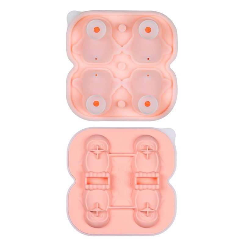 Foremki silikonowe do kostek lodów na 4 kostki PINGWINY FNL08 - obrazek 7