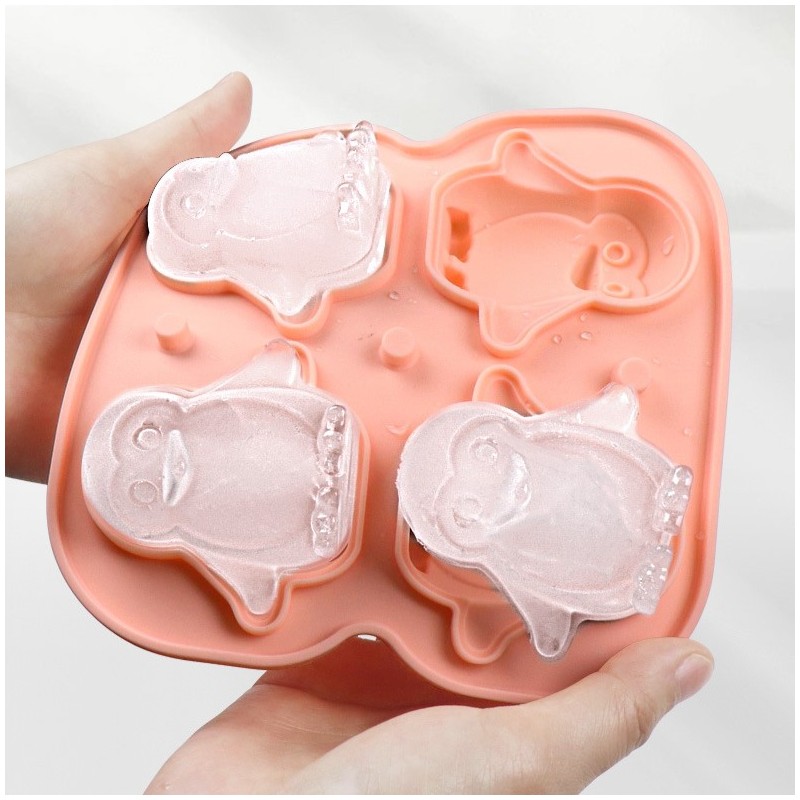 Foremki silikonowe do kostek lodów na 4 kostki PINGWINY FNL08 - obrazek 9