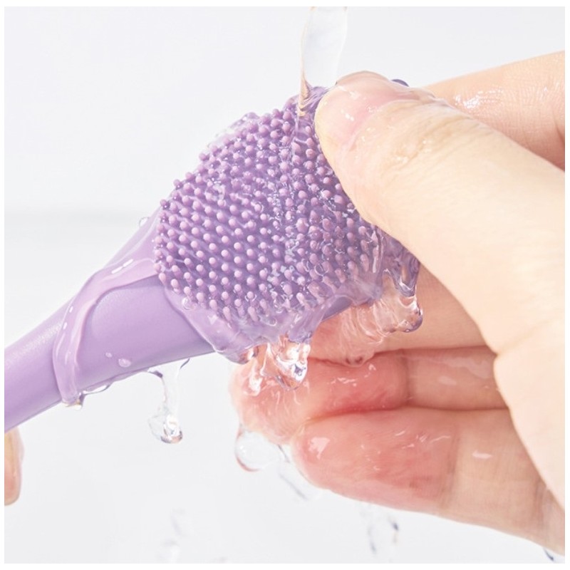 Silikonowa szczoteczka do pielęgnacji twarzy z aplikatorem 17,2 x 2,9 cm AK15FIO - obrazek 4