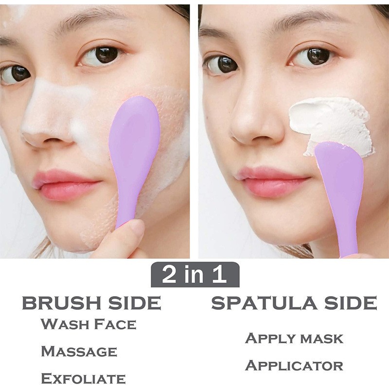 Silikonowa szczoteczka do pielęgnacji twarzy z aplikatorem 17,2 x 2,9 cm AK15FIO - obrazek 5