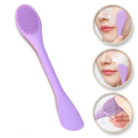 Silikonowa szczoteczka do pielęgnacji twarzy z aplikatorem 17,2 x 2,9 cm AK15FIO