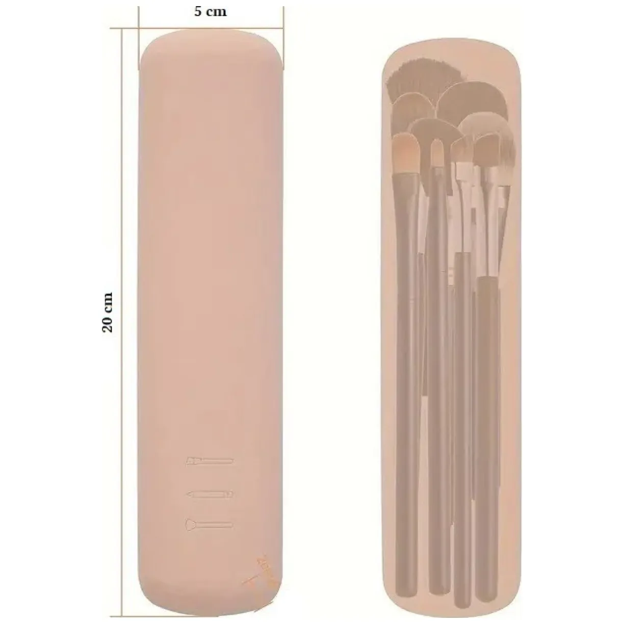 Silikonowe etui na pędzle do makijażu 20cm wodoodporne PZ44WZ2 - obrazek 5