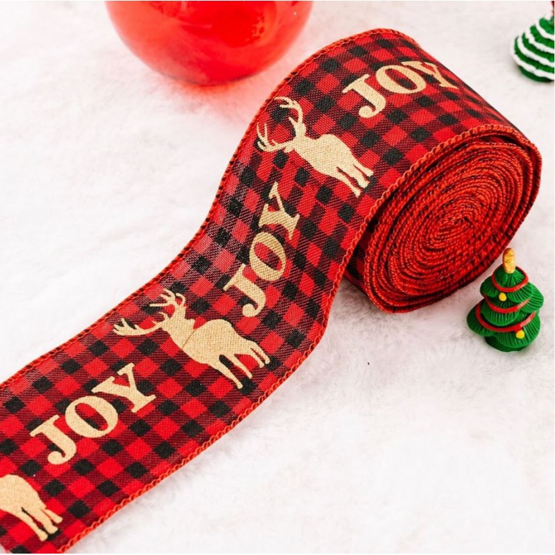 Taśma świąteczna na kokardę, wstążka na prezent Boże Narodzenie 5cm x 5m KSN85 - obrazek 3