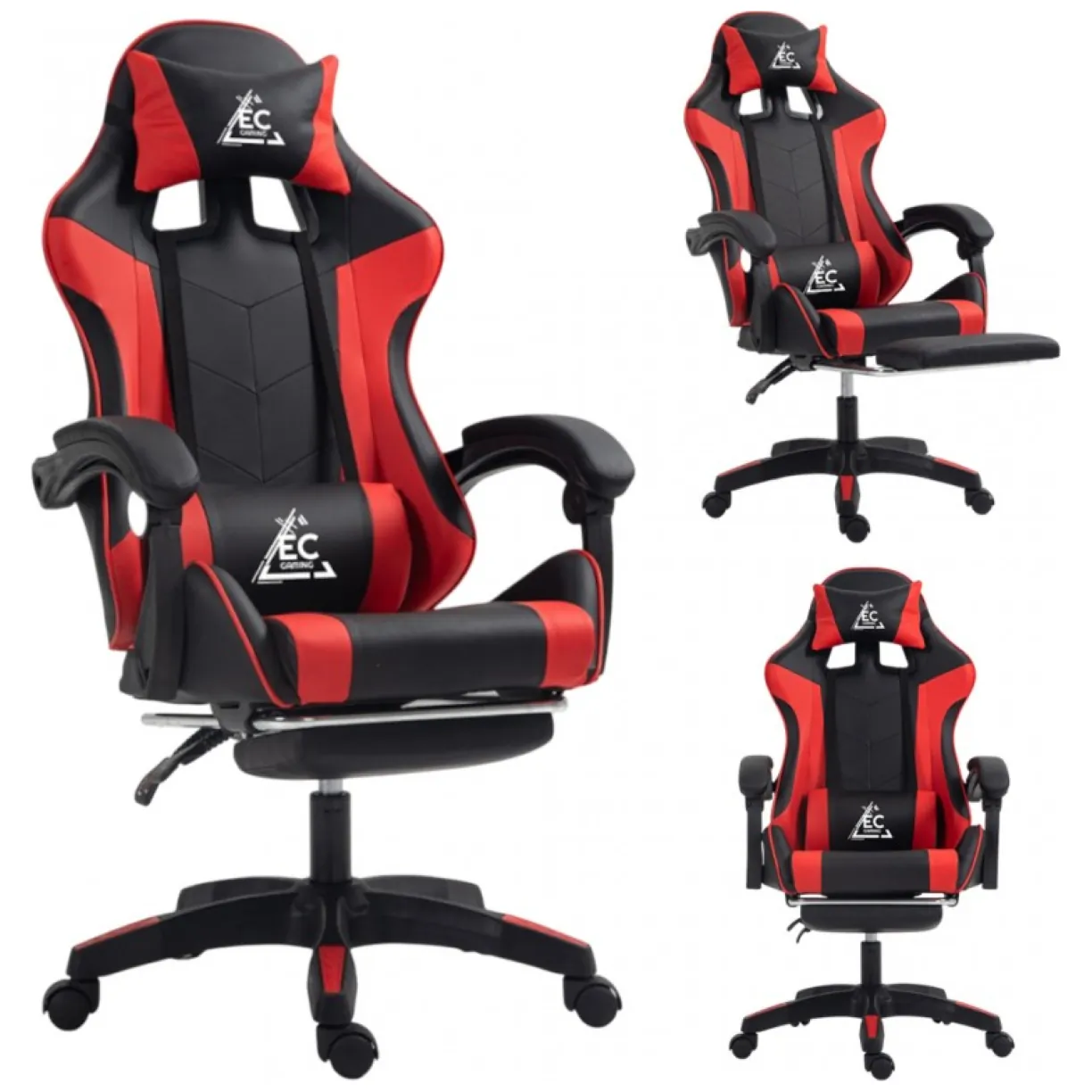 Fotel gamingowy obrotowy z podnóżkiem EC GAMING masażer - obrazek 2