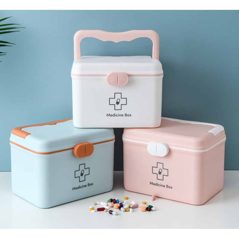 Organizer, kasetka, szkatułka na leki Różowa CB28R - obrazek 3