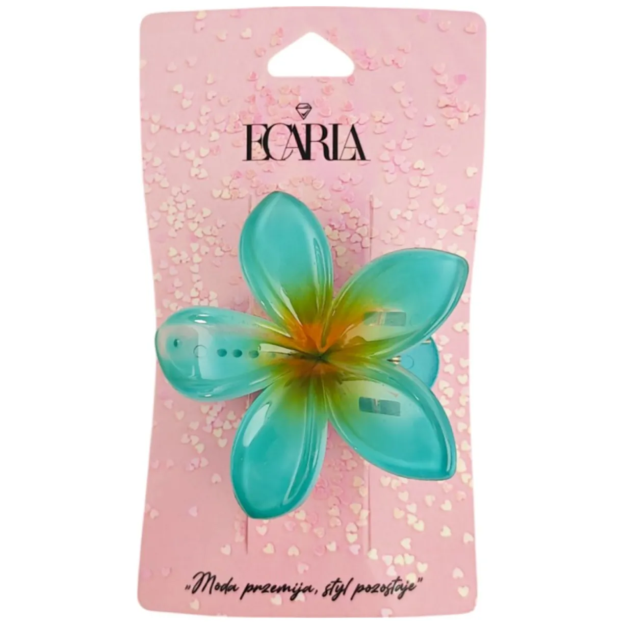 Spinka do włosów klamra XL KLIPS kwiat ombre niebieski 6 cm SP405 - obrazek 2