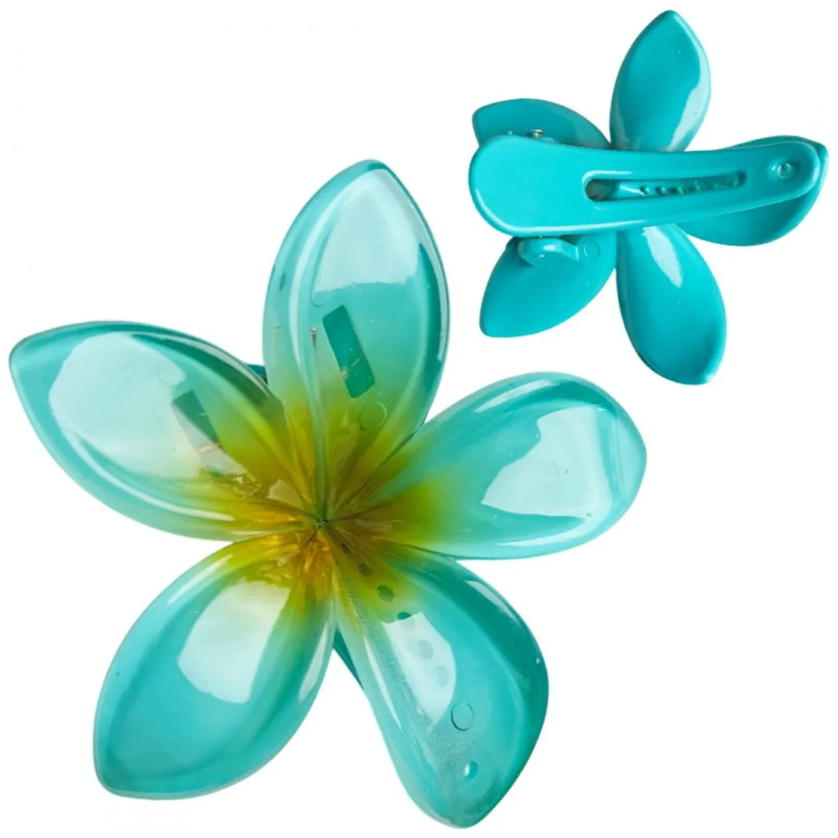 Spinka do włosów klamra XL KLIPS kwiat ombre niebieski 6 cm SP405 - obrazek 3