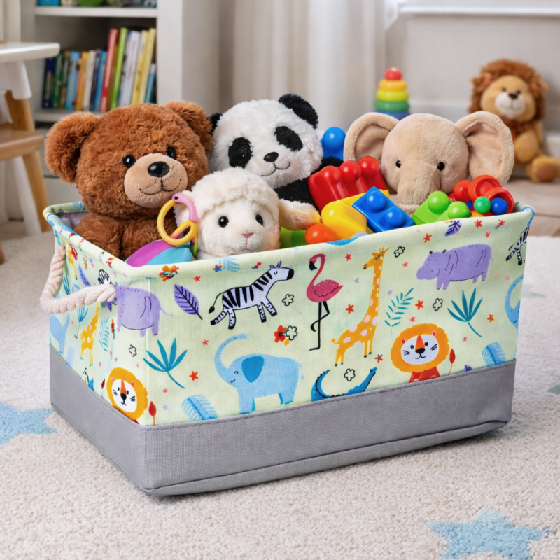 Pojemnik na zabawki kosz, worek na pranie, zwierzątka 30х40х22cm OR112 - obrazek 3