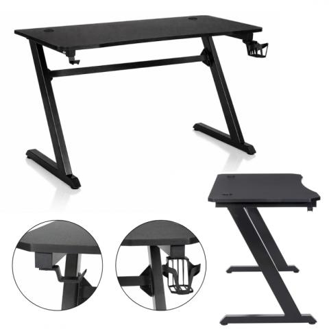 Biurko gamingowe, komputerowe z uchwytami na słuchawki, wodę 120 x 60 x 75 cm czarne STL25CZ