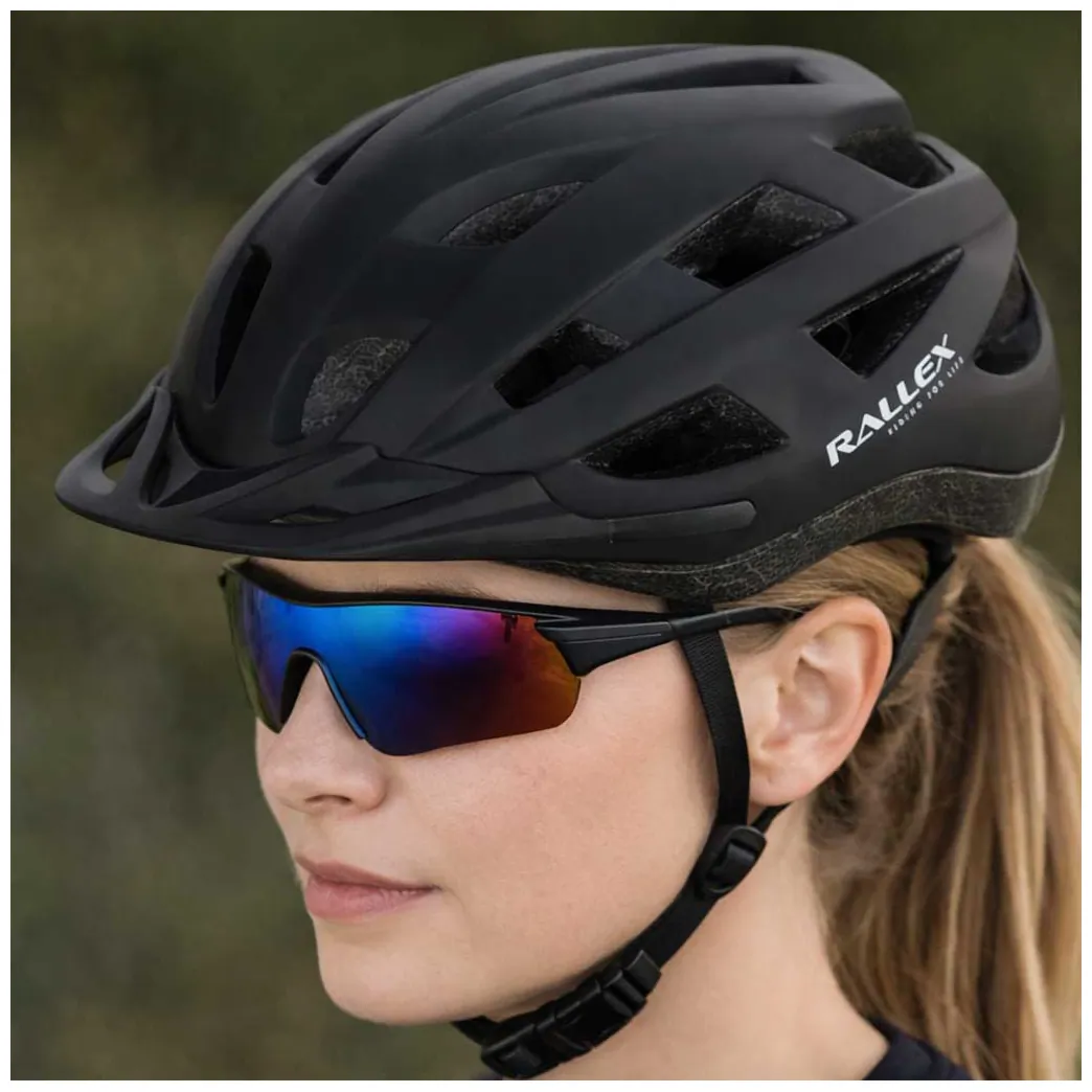 Kask rowerowy na rower RALLEX damski męski regulowany czarny M 54-58cm - obrazek 7