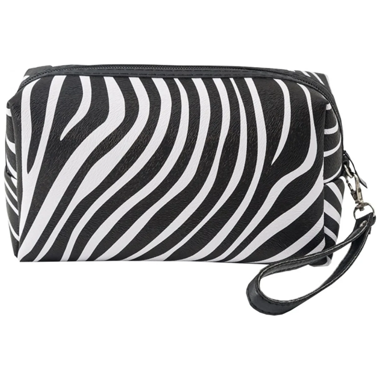 Kosmetyczka rozkładana czarna wzór zebra kuferek