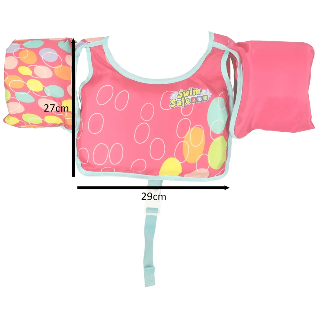 Kamizelka do pływania kapok z rękawkami dla dzieci różowa 3-6 lat 19-30 kg - obrazek 6