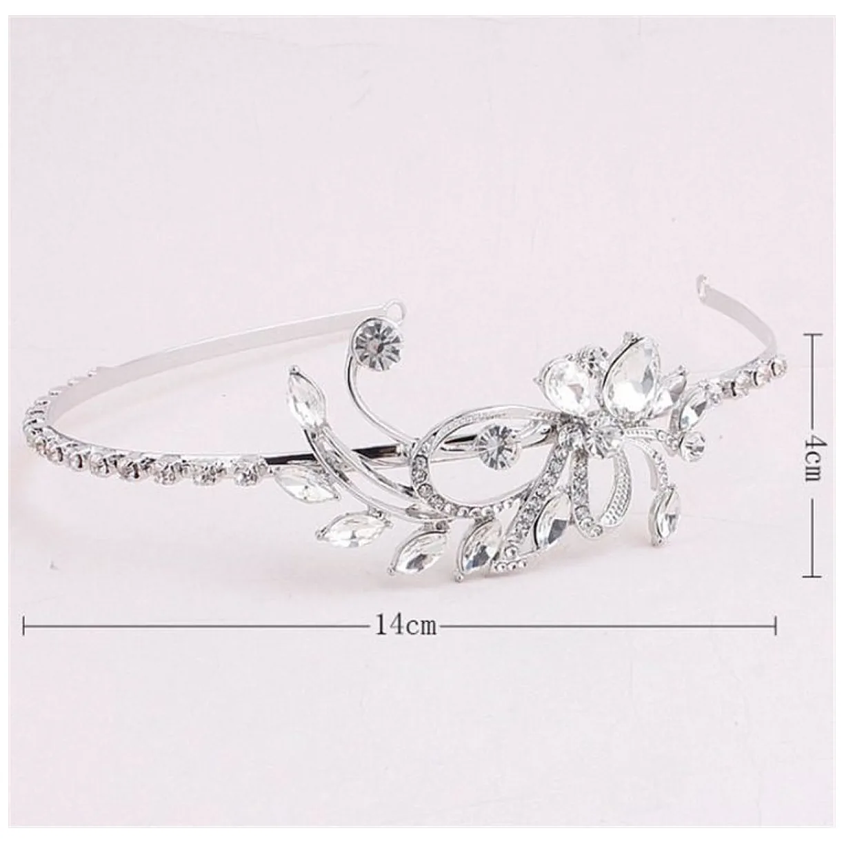 Ślubna opaska do włosów FLORAL CRYSTAL - obrazek 2