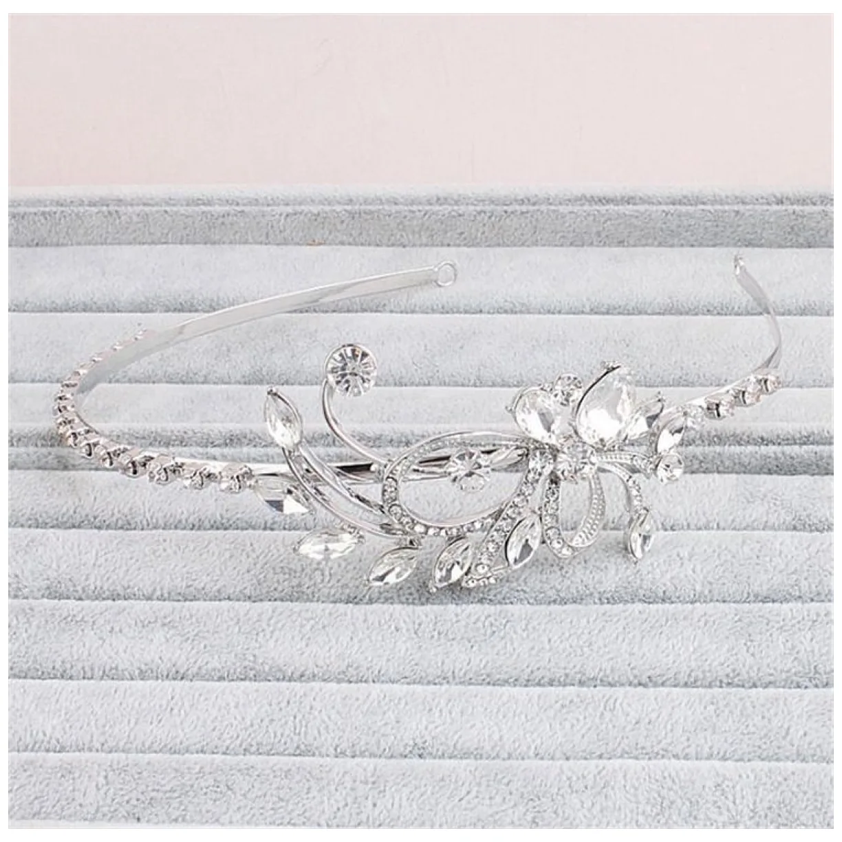 Ślubna opaska do włosów FLORAL CRYSTAL