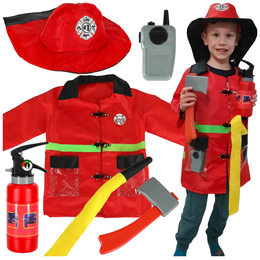 Kostium strój karnawałowy przebranie strażak walkie-talkie 3-8 lat - obrazek 7