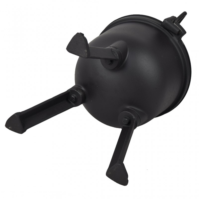 Kociołek żeliwny garnek żeliwny na ognisko 8L POKRYWA BBQ01 - obrazek 3