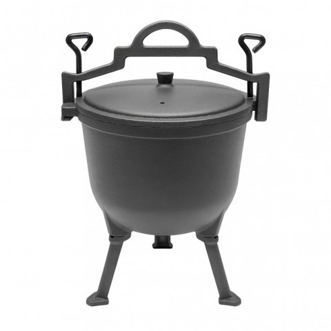 Kociołek żeliwny garnek żeliwny na ognisko 8L POKRYWA BBQ01