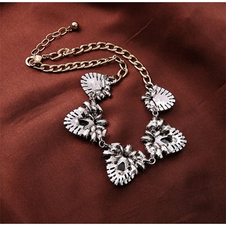 NASZYJNIK ELEGANCKI Z KRYSZTAŁKAMI N223 - obrazek 5