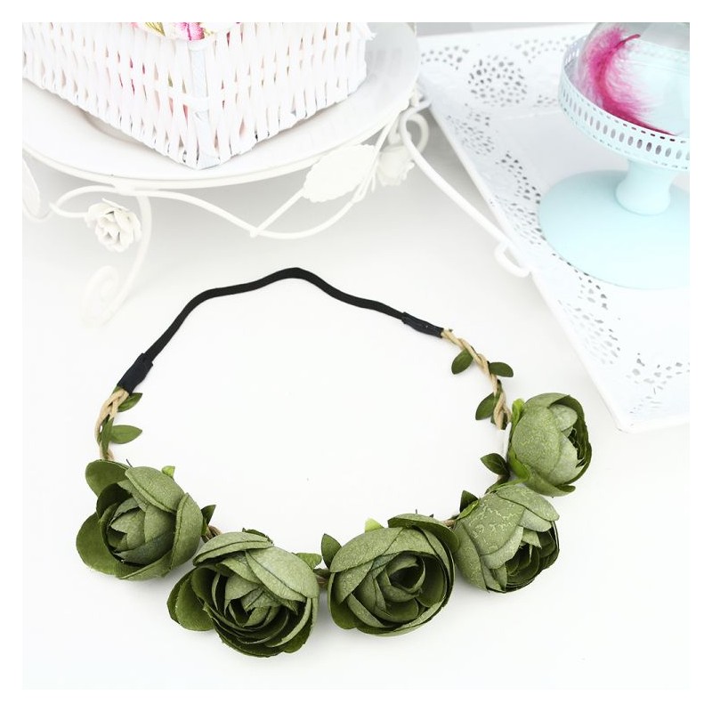 Wianek, opaska do włosów z kwiatów, delikatny wianuszek BOHO W41ZIE - obrazek 2