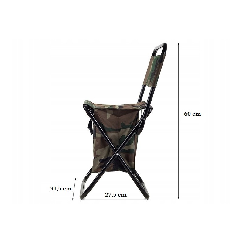 Składane krzesło turystyczne, wędkarskie ze schowkiem KRT06MORO - obrazek 5