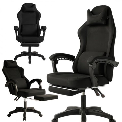 Fotel gamingowy obrotowy VECTOR z masażerem i podnóżkiem KO48CZ