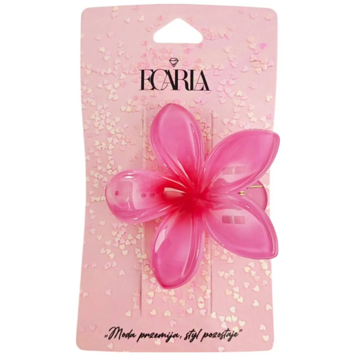 Spinka do włosów klamra XL KLIPS kwiat różowy ombre 6 cm SP403 - obrazek 2