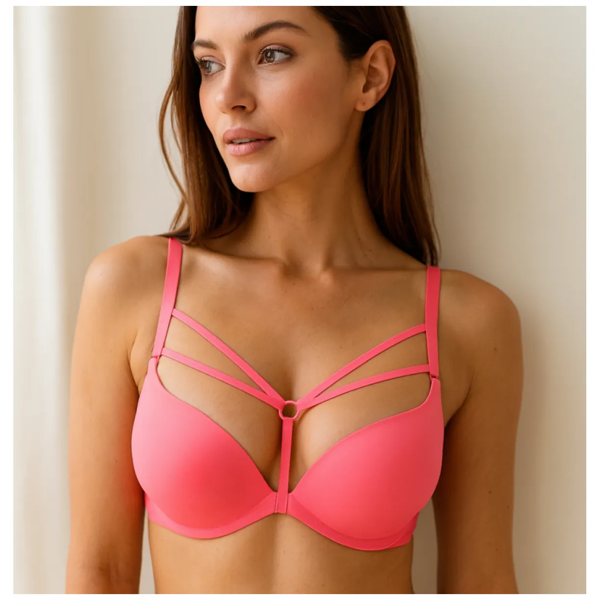 Ozdobne ramiączka do biustonosza MIA PINK - obrazek 3