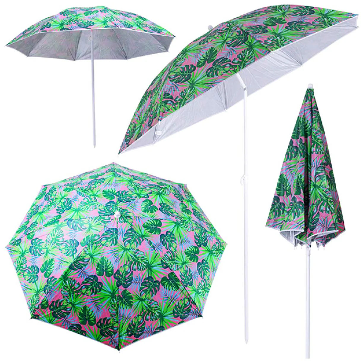Parasol ogrodowy plażowy regulowany łamany 150cm liście UV - obrazek 9