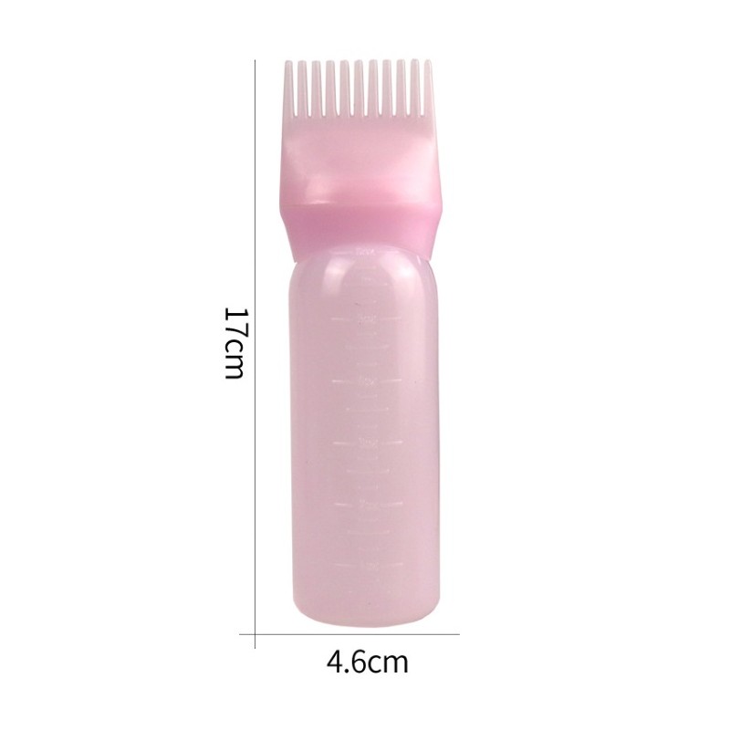 Grzebień, aplikator butelka, szczotka z podziałką do wcierek, farb i maseczek do włosów 60 ml SCZ06R - obrazek 3